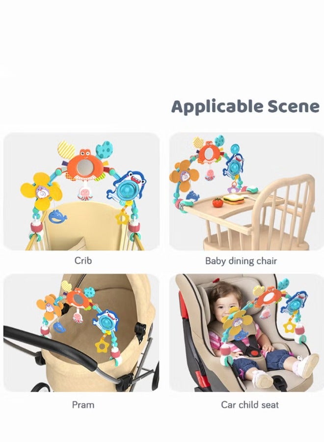 Stimulating Sensory Stroller Arch Toy – Baby Educational Cart with Pendant Hanging Toys for 0-1 Year Olds, Activity Arch Filled with Fascinating Playthings to Boost Infant’s Sensory and Motor Skills Development  - Image 2