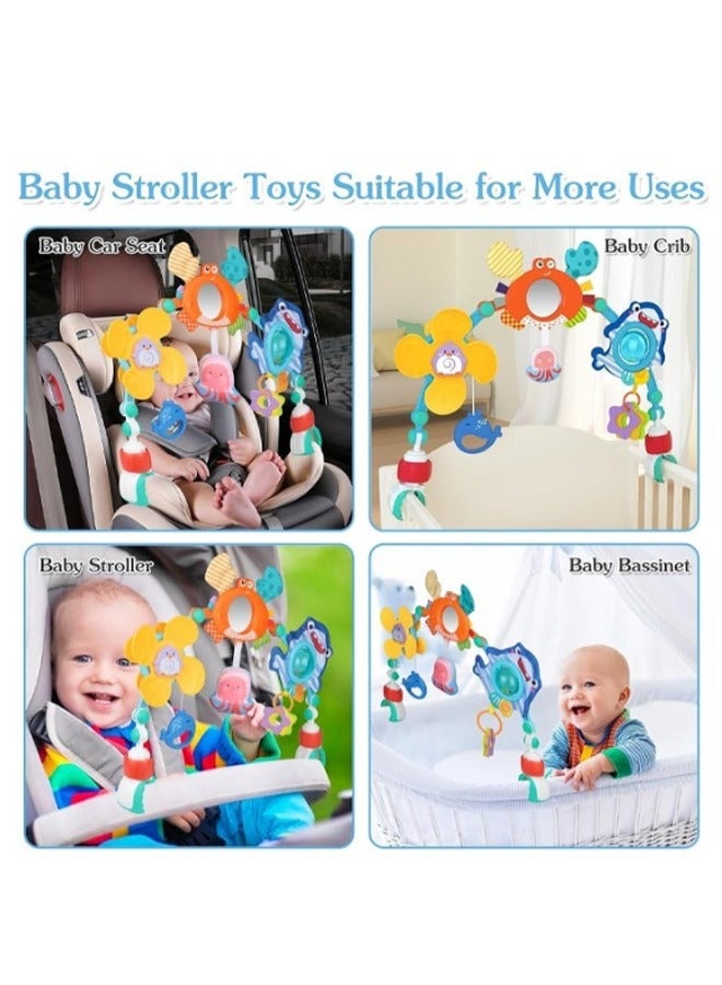 Stimulating Sensory Stroller Arch Toy – Baby Educational Cart with Pendant Hanging Toys for 0-1 Year Olds, Activity Arch Filled with Fascinating Playthings to Boost Infant’s Sensory and Motor Skills Development  - Image 4