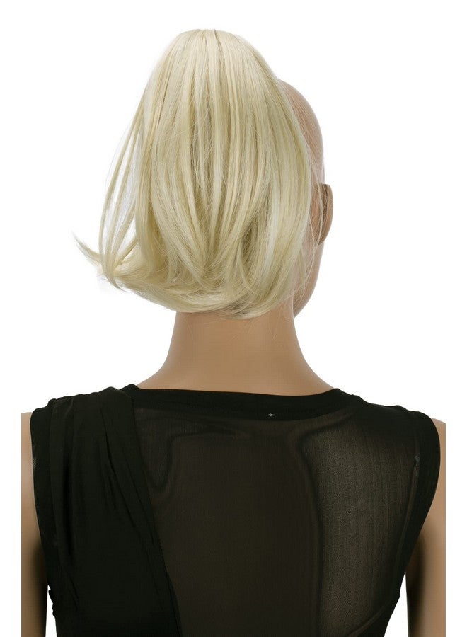 CAISHA By Prettyshop Bun Hairpiece Ponytail With Butterfly Clip Hair Bun Bridal Hairstyle Hepburn Bun Scrunchie Straight Platinum Blonde H413 - Image 3