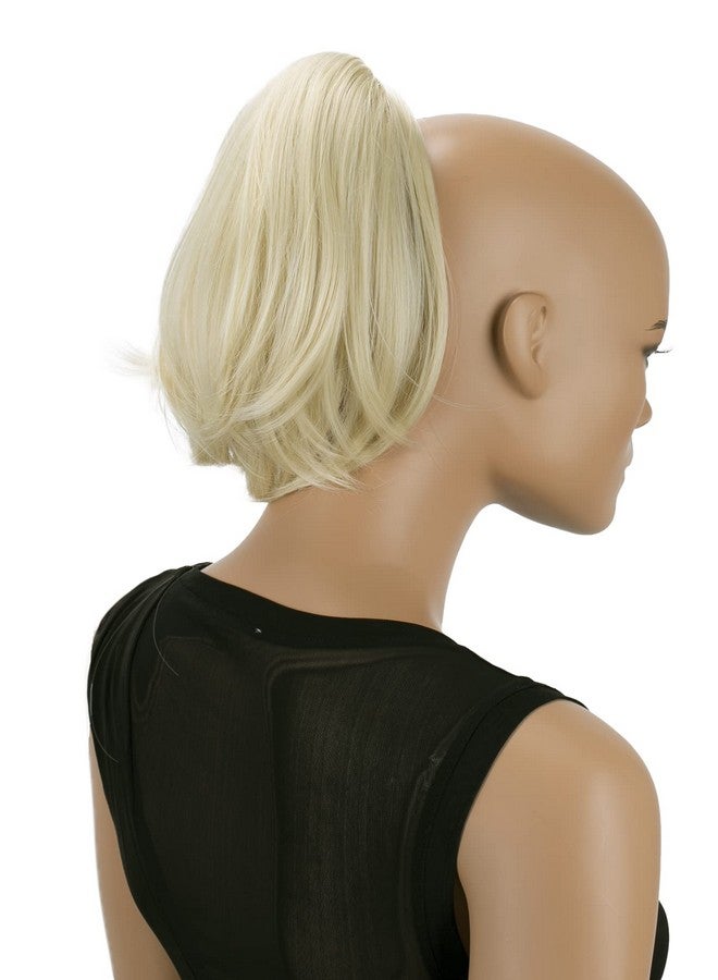 CAISHA By Prettyshop Bun Hairpiece Ponytail With Butterfly Clip Hair Bun Bridal Hairstyle Hepburn Bun Scrunchie Straight Platinum Blonde H413 - Image 4