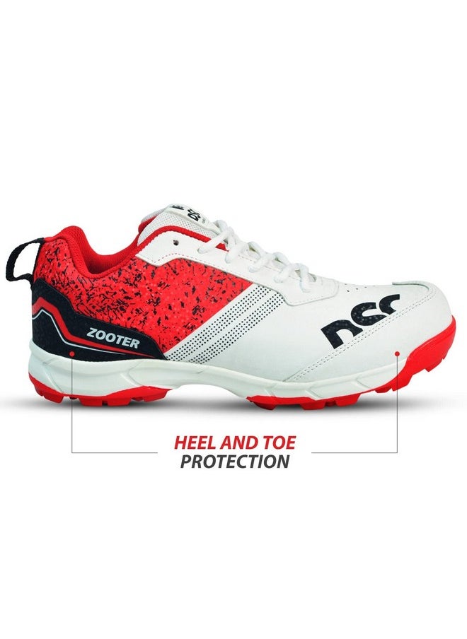 DSC - Zooter Cricket Shoe For Men And Boys, Size-5 Uk (White-Red) - Image 1