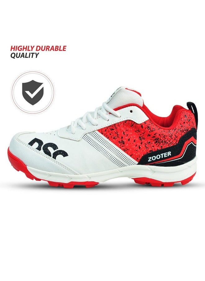 DSC - Zooter Cricket Shoe For Men And Boys, Size-5 Uk (White-Red) - Image 1