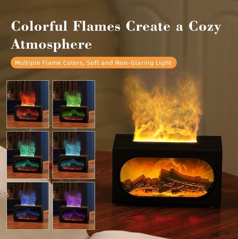 حقل جهاز تعطير بتأثير اللهب الديناميكي: مزود بتقنية التذرية بالموجات فوق الصوتية ووظيفة التحكم عن بعد، مرطب ضباب بارد بسعة 140 مل، مع خاصية إيقاف التشغيل التلقائي عند انعدام الماء، مناسب للمكاتب وغرف النوم والبيئات المنزلية. - Image 2