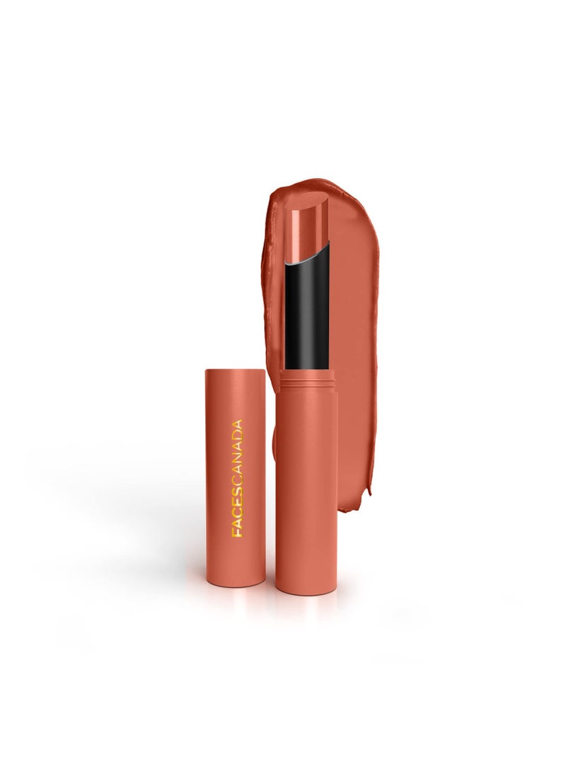 Faces Canada Long Stay 3 in 1 Matte Lipstick Romantic Sinful Peach 2 gm - Image 1