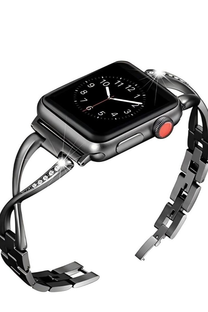 شراكة معدنية بنمط سلسلة X لـ iWatch 8 (38/40 مم) - شريط ساعة احتياطي من сплав - Image 1