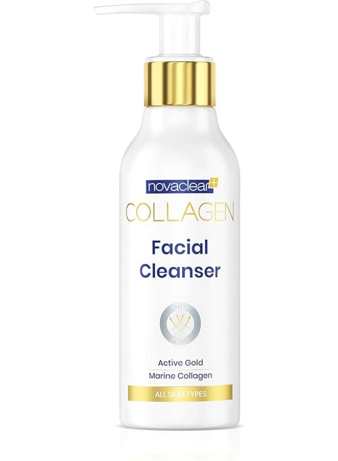 Novaclear Collagen Facial Cleanser - Anti-Aging Face Wash with Gold & Marine Collagen - 150 ml