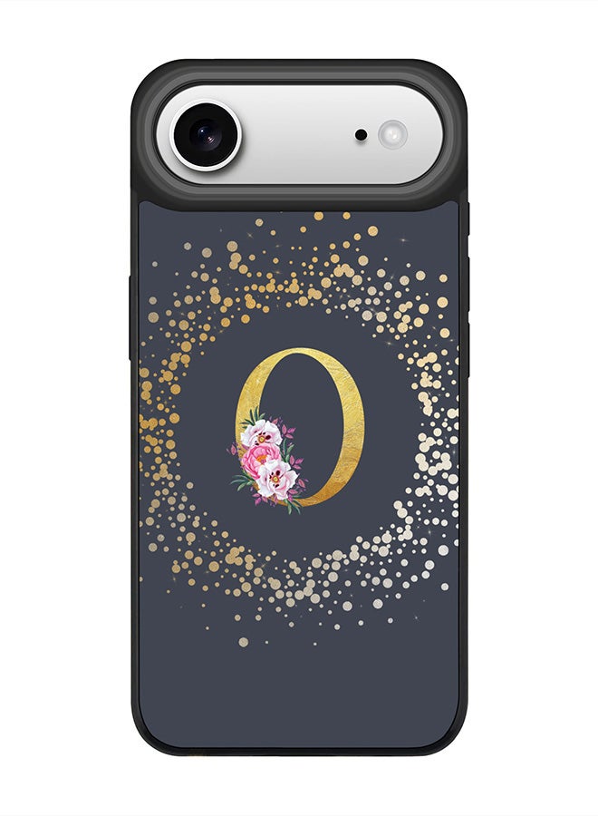 Stylizedd iPhone Air Case, [Compatible with MagSafe] Slim Magnetic cover Phone Case iPhone Air -Custom Monogram Floral - O  (Grey ) - Image 1