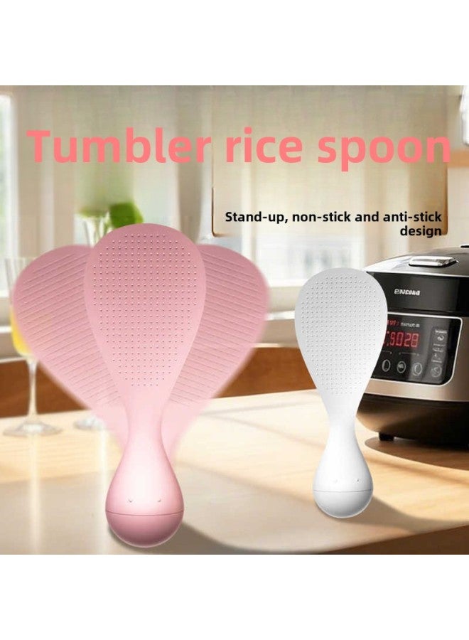 Tumbler Anti-sticking Rice Spoon Can Stand High Temperature Resistant Household Kitchen Rice Cooker Rice Spoon Rice Shovel-Specifications:1 Pink - Image 2