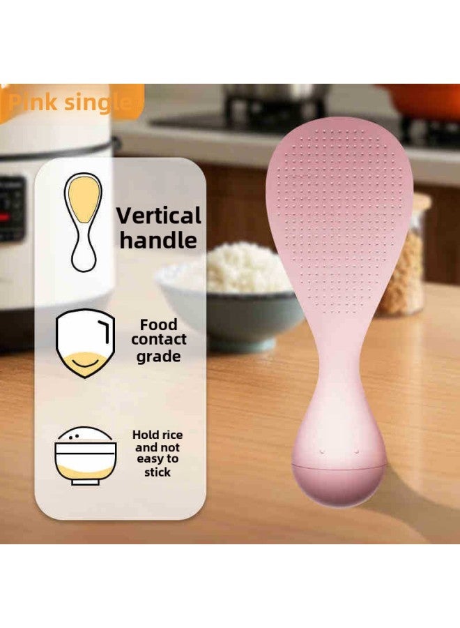 Tumbler Anti-sticking Rice Spoon Can Stand High Temperature Resistant Household Kitchen Rice Cooker Rice Spoon Rice Shovel-Specifications:1 Pink - Image 1