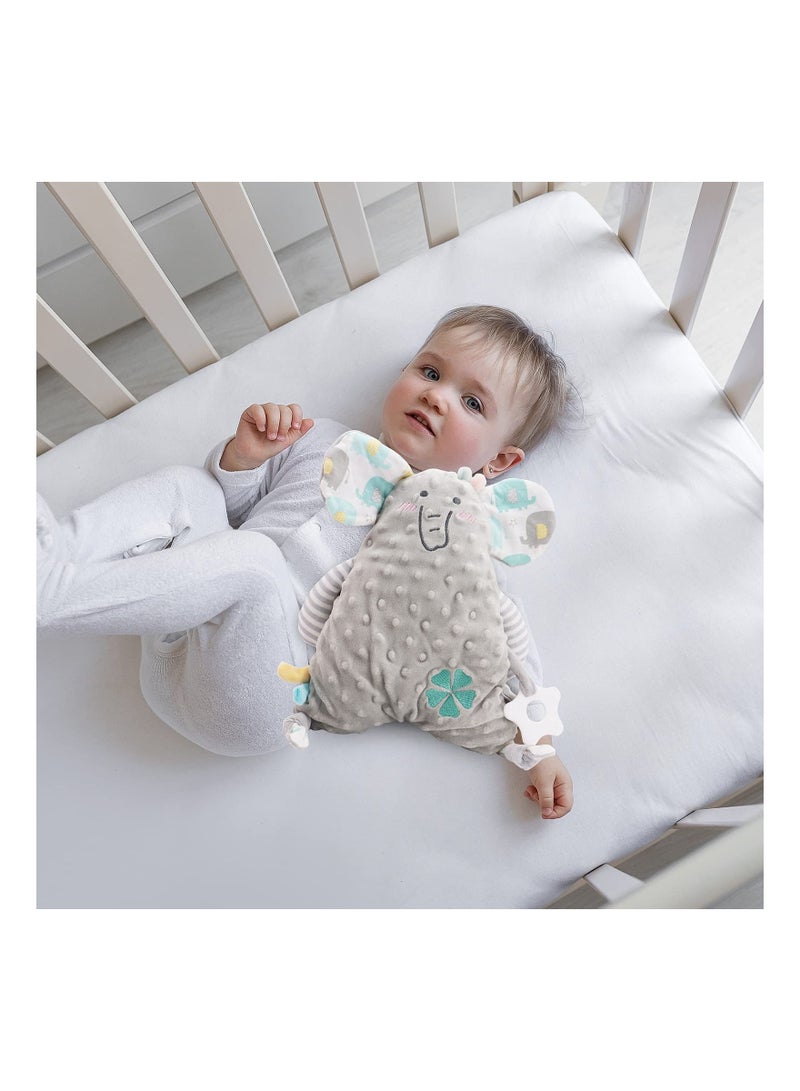 Baby sleeping Touch Toy, Newborn Comfort Blanket Stuffed Toy with Teether, Baby sleeping Security Toy, Soft Touch Tag Safe Snuggle Comfort Sleeping Doll for Newborn Baby Girls Boys Gifts, Elephants - Image 2
