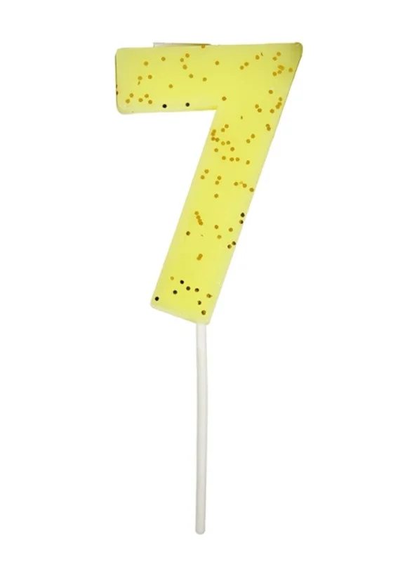 Meri Meri Yellow Number 7 Candle
