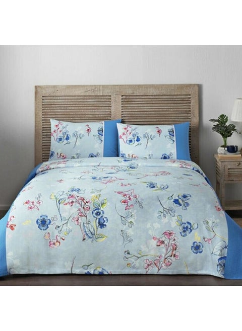 Pioen Single Pique Set Blue