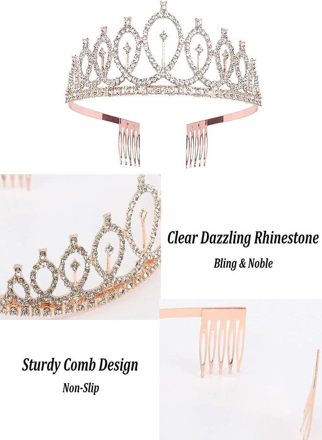 Hidak Birthday Crown and Sash for Women Birthday Decorations Rose Gold Birthday Queen Crowns Tiaras Gifts Glitter Birthday Sash Birthday Party Favors Rhinestone Tiara Kit Birthday Special. - Image 4