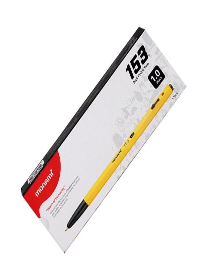 مونامي علبة أقلام حبر جاف مونامي 153، 1.0 مم، 12 قلمًا (مزيج ألوان الحبر: أسود، أزرق، أحمر) - Image 5