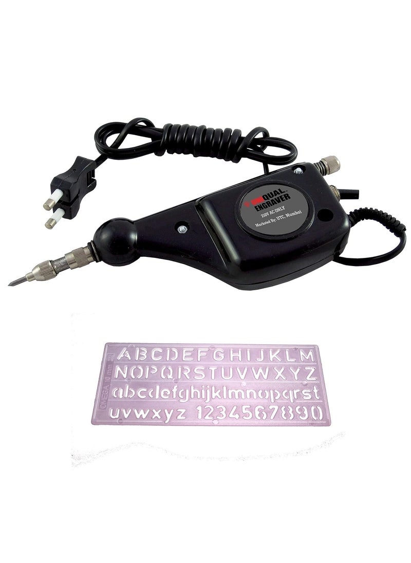 UniQual UniQual Engraving Machine for Metal of Carbide Tip with Stencil for engraving on metal wood leather plastic etc Engraving Pen for Heavy Industrial Utensil  - Image 1