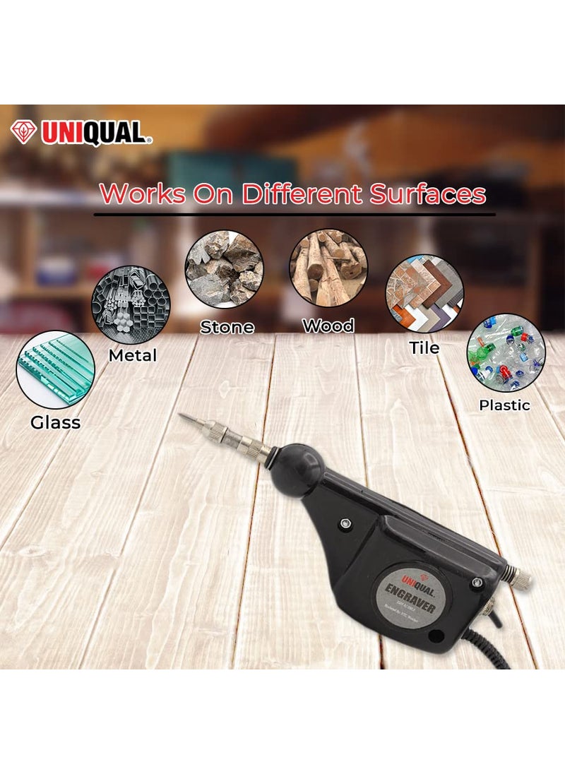 UniQual UniQual Engraving Machine for Metal of Carbide Tip with Stencil for engraving on metal wood leather plastic etc Engraving Pen for Heavy Industrial Utensil  - Image 3