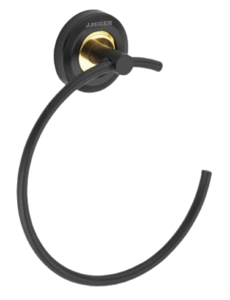 JAGGER JAG310 Moon Shape Towel Rings/Towel Holder/Hand Towel Stand/Cloth Hanger Napkin Holder/Cloth Stand Towel Holder for Bathroom Kitchen Washbasin (1, MATT Black) - Image 1