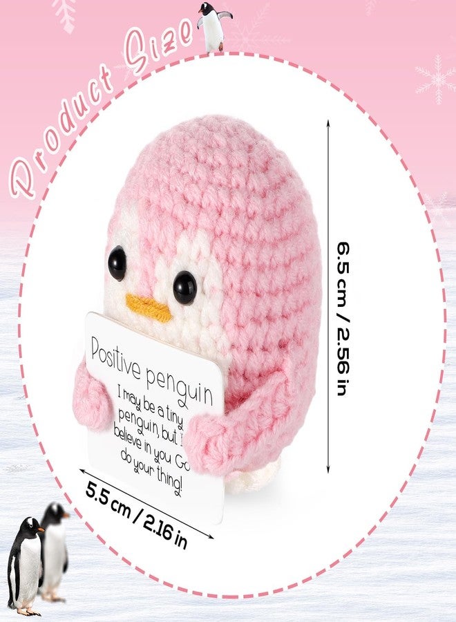 STORE 2508 Handmade Crochet Penguin Soft Toy with Motivational Message Card | Cute Emotional Support Gift for Kids Adults Desk Decor - Image 2