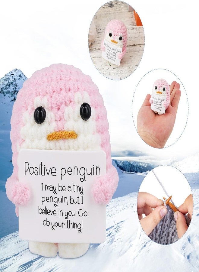 STORE 2508 Handmade Crochet Penguin Soft Toy with Motivational Message Card | Cute Emotional Support Gift for Kids Adults Desk Decor - Image 5