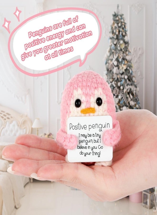 STORE 2508 Handmade Crochet Penguin Soft Toy with Motivational Message Card | Cute Emotional Support Gift for Kids Adults Desk Decor - Image 3