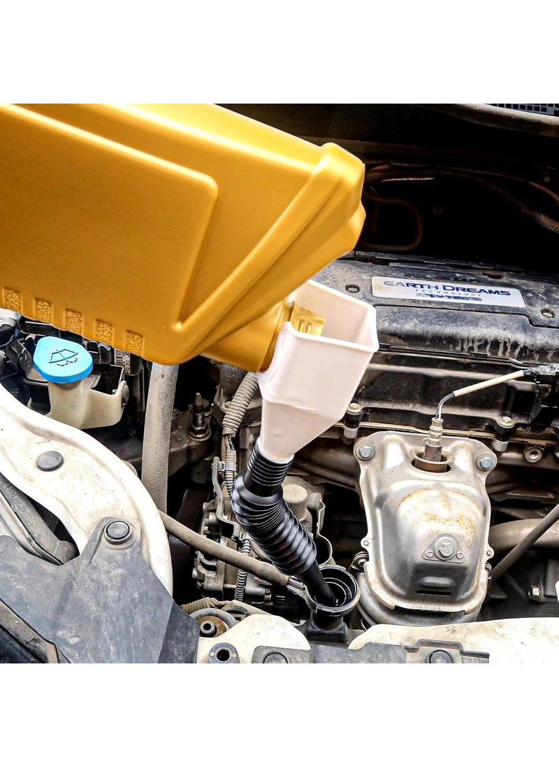 PURCHASE ZONE PURCHASE ZONE 2PCS Universal Flexible Draining Oil Snap Plastic Funnel All Purpose Automotive Funnels Automotive Flex Funnel SpillFree HandFree for Automotive Oil and Household Uses 2PCS  - Image 3
