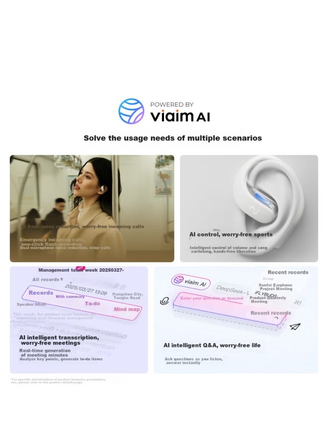 iFLYTEK سماعات أذن لاسلكية بلوتوث Keda Xunfei Air 2، برتقالي مستقبلي، إلغاء الضوضاء الذكي، عمر بطارية طويل للغاية، تسجيل وترجمة، [دعم وطني]، متوافقة مع آبل وهواوي - Image 1