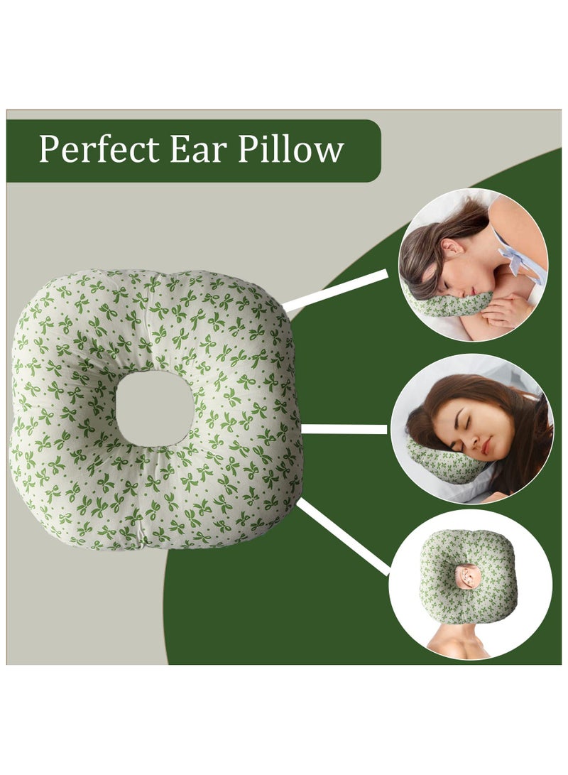 عام **وسادة نوم جانبية مفرغة لحماية الأذن (22x22x9 سم) - للراحة بعد ثقب الأذن، ناعمة وجيدة التهوية** - Image 2