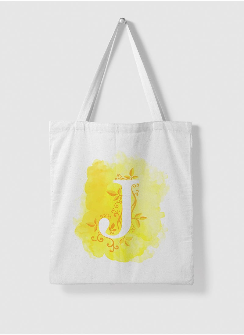 LOWHA - Polyester Tote Bag with Shoulder Straps and Letter J Pattern - Image 1