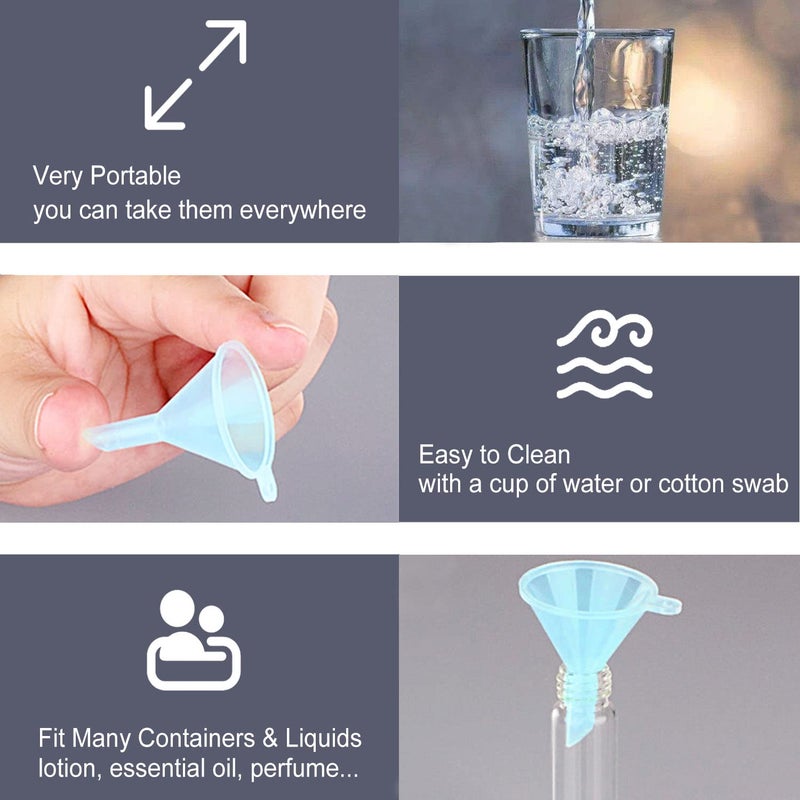 Avenoir Refillable Cosmetic Containers Funnels, Funnels for Filling Bottles of Lotion, Water, Essential Oils, Lotions, Shampoo, Conditions, Cleaning Products, 3 Blue - Image 5