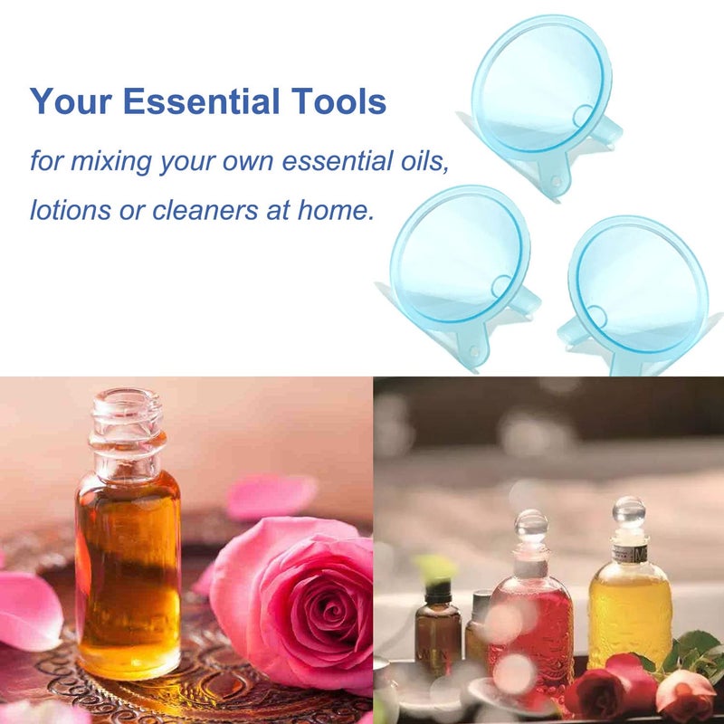 Avenoir Refillable Cosmetic Containers Funnels, Funnels for Filling Bottles of Lotion, Water, Essential Oils, Lotions, Shampoo, Conditions, Cleaning Products, 3 Blue - Image 4