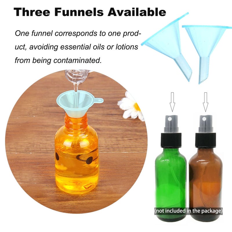 Avenoir Refillable Cosmetic Containers Funnels, Funnels for Filling Bottles of Lotion, Water, Essential Oils, Lotions, Shampoo, Conditions, Cleaning Products, 3 Blue - Image 3