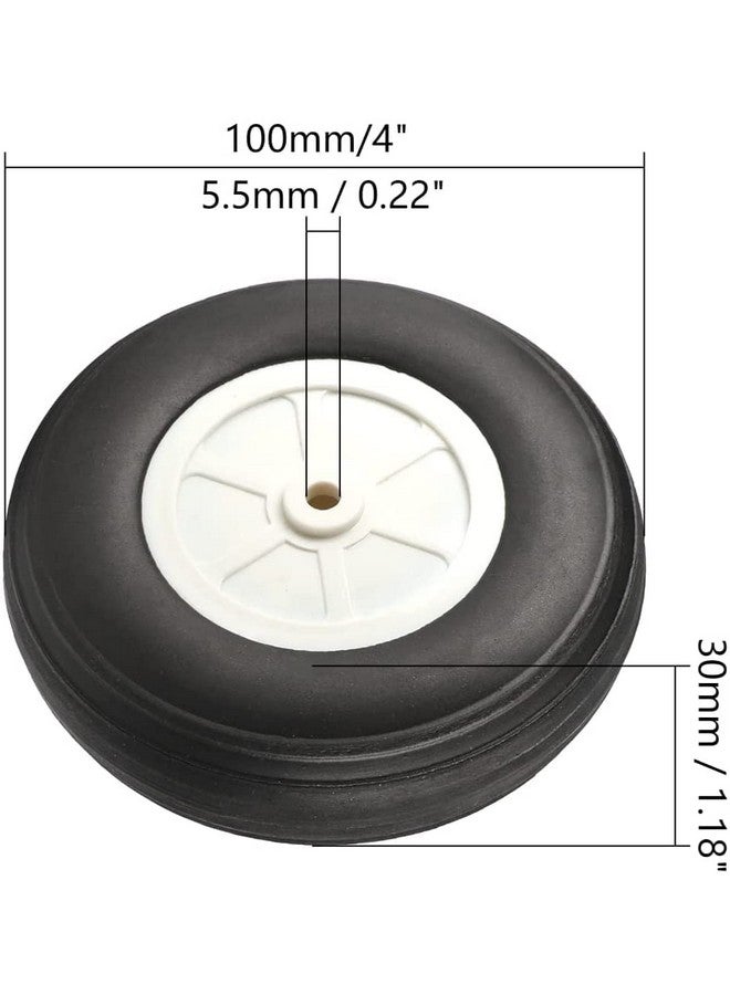 Heyiarbeit 4" Rc Model Airplane Foam Wheel Super Light Tire And Wheel Sets For Rc Airplane Pu Sponge Tire With Plastic Hub 2 Pcs - Image 3