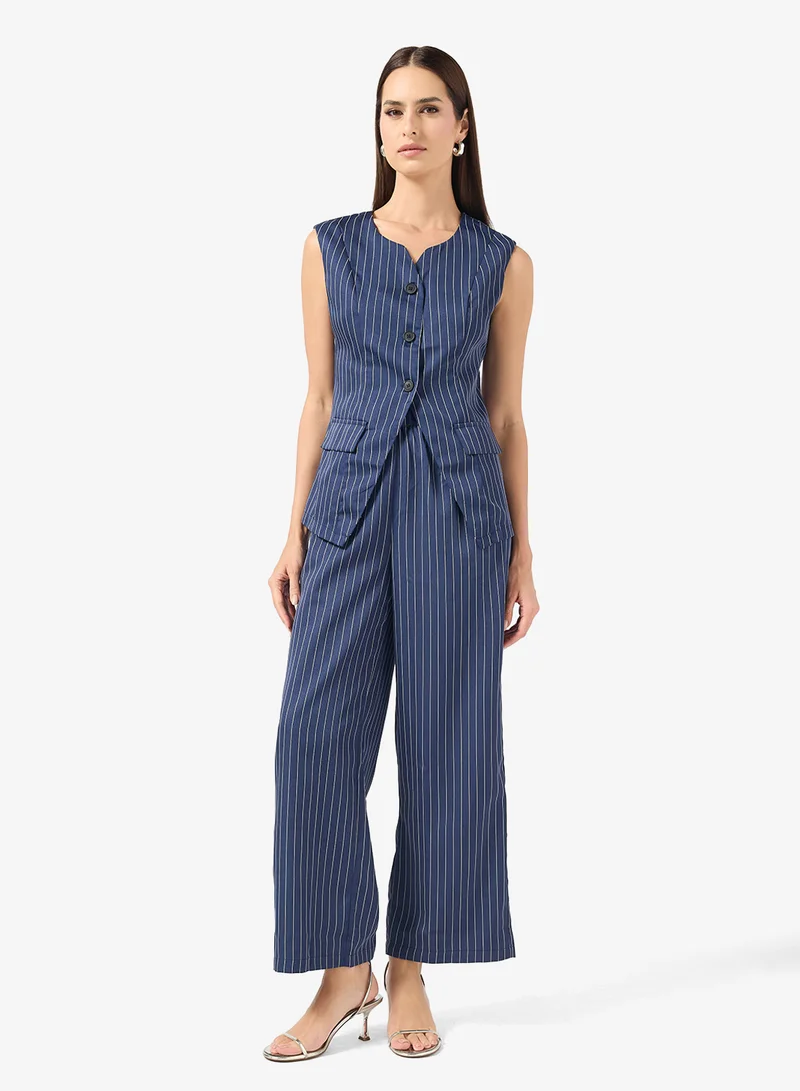 Ella  Pinstripe Vest & Pant Set for Women | Best Price UAE