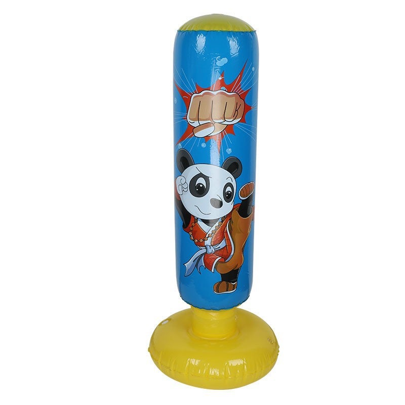 Generic Factory in stock Inflatable Boxing Column Adult Vent Strike Column Children Taekwondo Training Column Tumbler Sandbag Blue panda 120*40cm