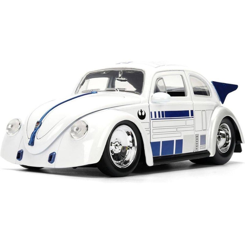 Jada Star Wars R2-D2 Figure & 1959 Volkswagen Drag Beetle Die-cast Car Set (1:32, White) - Image 4