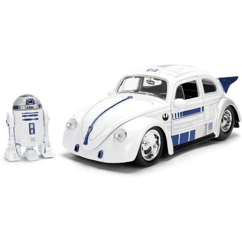 Jada Star Wars R2-D2 Figure & 1959 Volkswagen Drag Beetle Die-cast Car Set (1:32, White) - Image 3