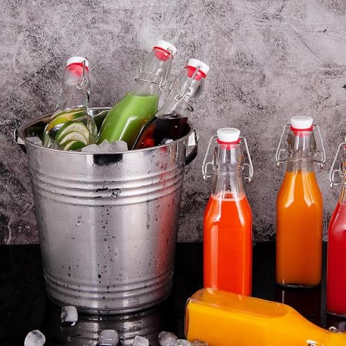 ONICORN Square Swing Top Glass Bottles 250ml (Pack of 4) - Reusable Airtight Flip Cap Bottles for Water, Juice, Kombucha, Oil, Vinegar & Beverages - Leak-Proof, BPA-Free, Dishwasher Safe Set - Image 5