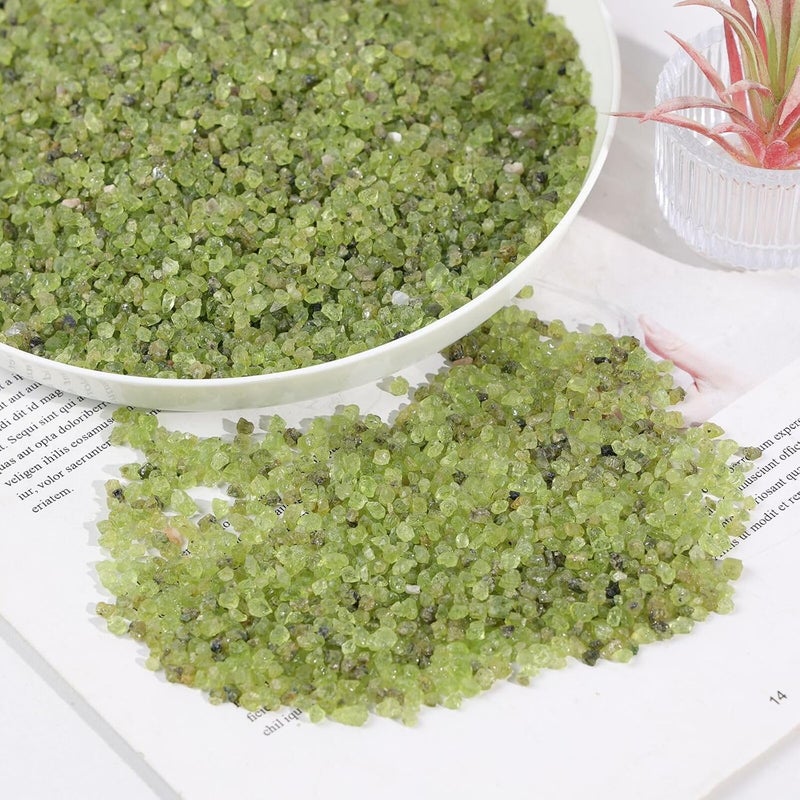 SUNYIK Peridot Tumbled Chips Stone Crushed Crystal Quartz Pieces Irregular Shaped Stones 1pound(about 460 gram) - Image 5