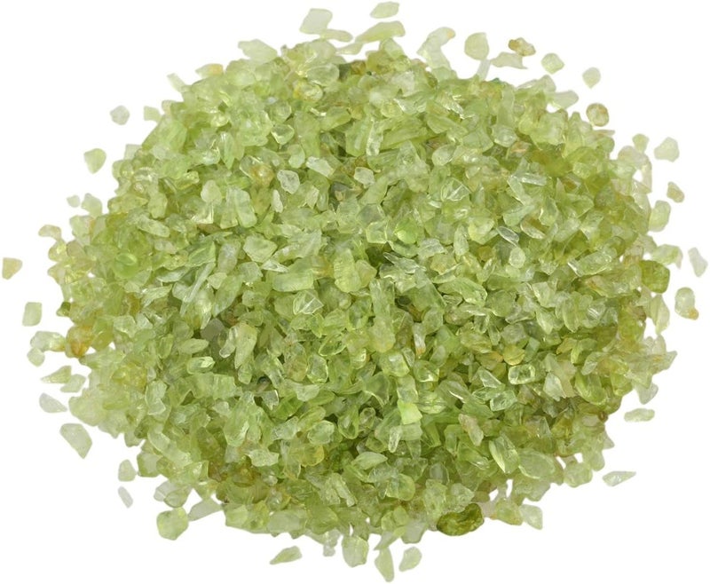 SUNYIK Peridot Tumbled Chips Stone Crushed Crystal Quartz Pieces Irregular Shaped Stones 1pound(about 460 gram) - Image 1