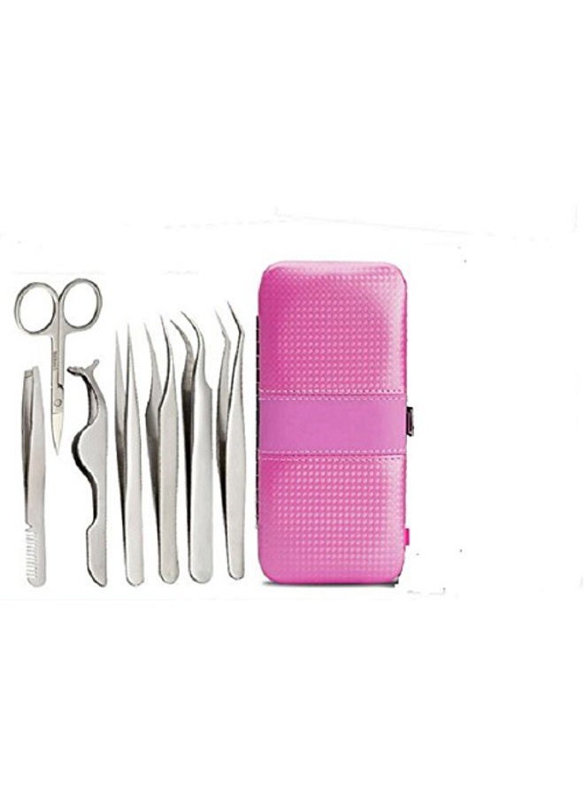 Yimart Professional Eyebrow Tweezer Set False Eyelash Extension Tool Kits Set Eyebrow Tweezers Eyebrow Trimmer Stainless Steel Eye Lashes Tweezers 7Pcs Grafting false eyelashes Makeup Accessories - Image 2