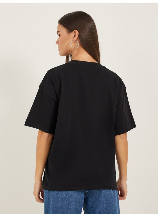 Styli Styli Oversized Graphic Print Short Sleeve T-Shirt  - Image 5