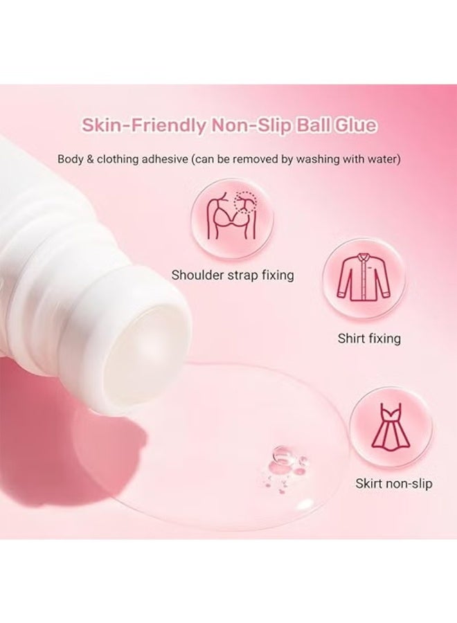 Life Girls 2 PCS Non- Slip Glue, Transparent Adhesive Tape for Clothes and Skin, Invisible Fastening Tape with Low Collar, Liquid Anti-Slip Adhesive, Easy to Use and Remove, Durable, Breathable, clear,10g*2 - Image 4