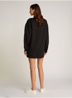 Women's Relaxed Monogram Sweatshirt Dress - Cotton blend, Black - pzsku/Z80941922480695B5F918Z/45/_/1738050778/2ec35b7d-572f-4e49-b812-6f1fa32590a4