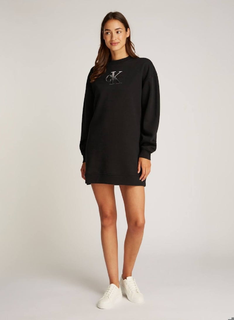 Calvin Klein Jeans Black Sweatshirt Dress - Image 1