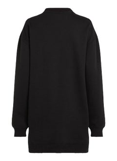 Women's Relaxed Monogram Sweatshirt Dress - Cotton blend, Black - pzsku/Z80941922480695B5F918Z/45/_/1738759770/bc467276-276a-497f-9e4a-89e3808a89fe