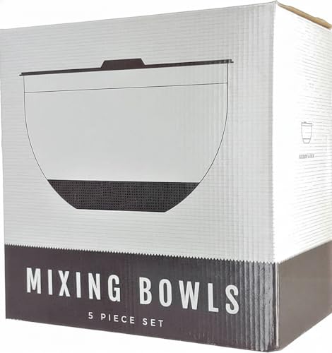 Fitzroy and Fox Stainless Steel Mixing Bowls with Lids and Non Slip Bases (Set of 5, Black) - Image 4