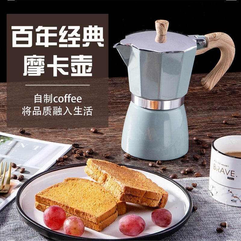 Seiko Coffee Pot Octagonal Aluminum Moka Pot Italian Concentrated Coffee Pot Classic High Quality Aluminum Coffee Pot - Image 4