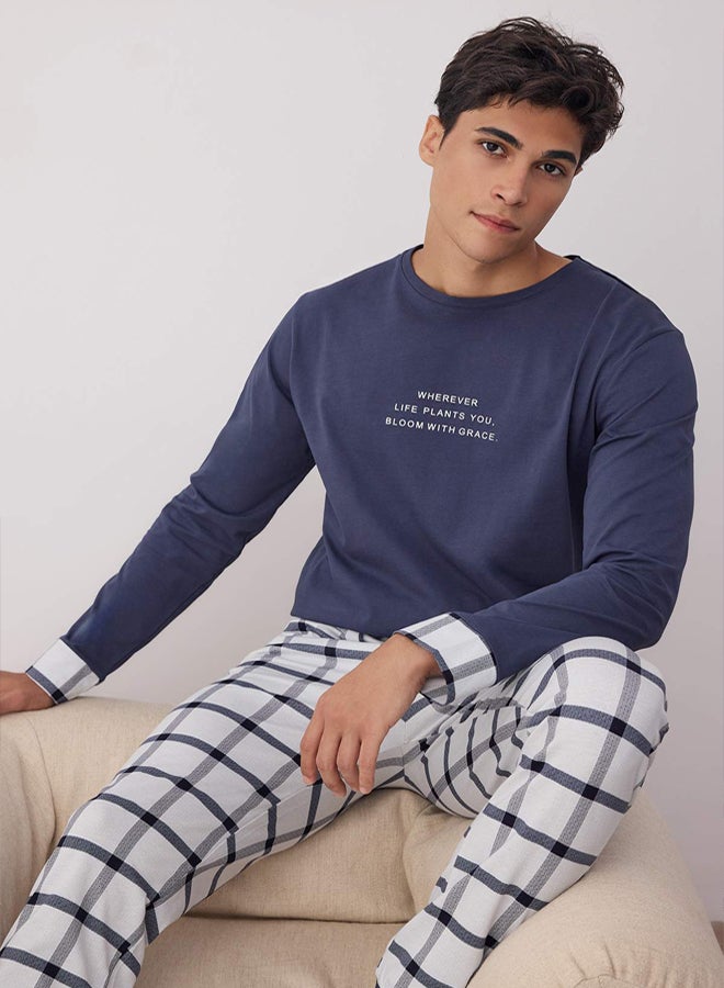 trendyol Knitted Navy Blue Pajama Set - - Image 1