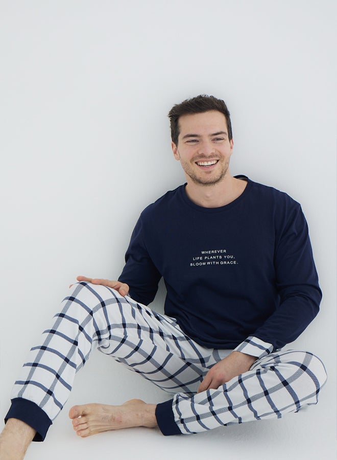 trendyol Knitted Navy Blue Pajama Set - - Image 5