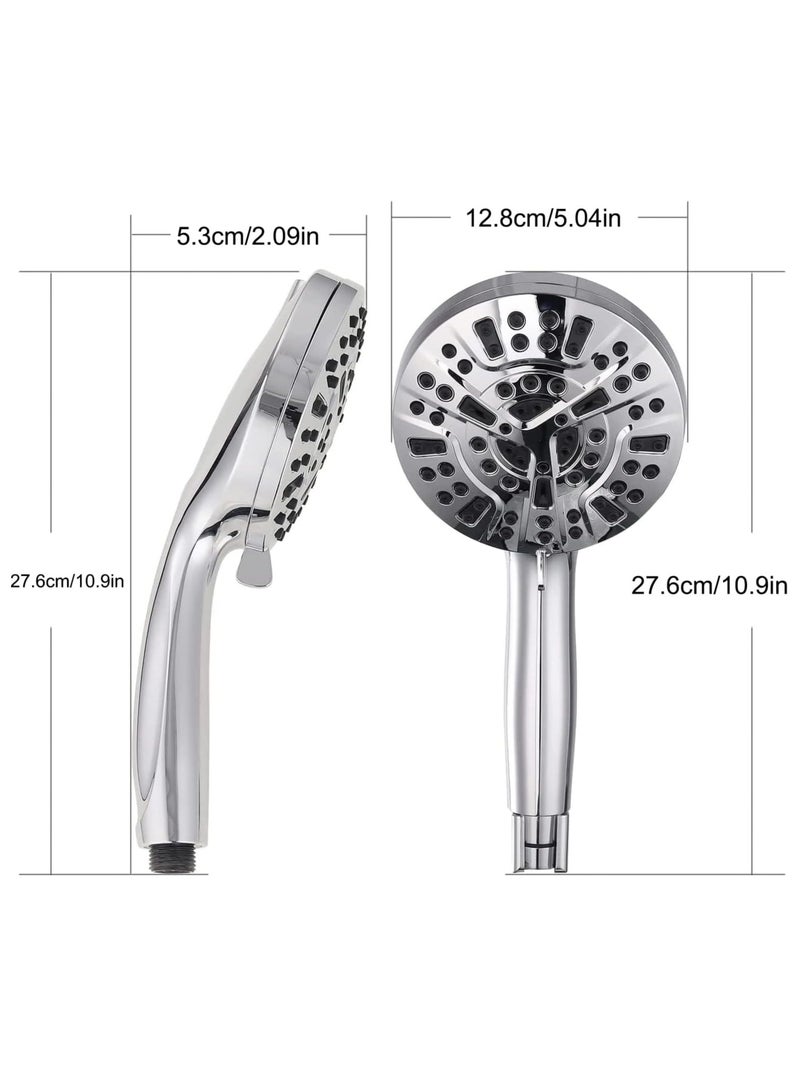 High Pressure Shower Head with Handheld 8 Spray Settings + 2 Power Jet Modes Shower Heads Detachable Showerhead Handheld Shower Head for Tubs Tiles Walls Pets Cleaning - Image 2
